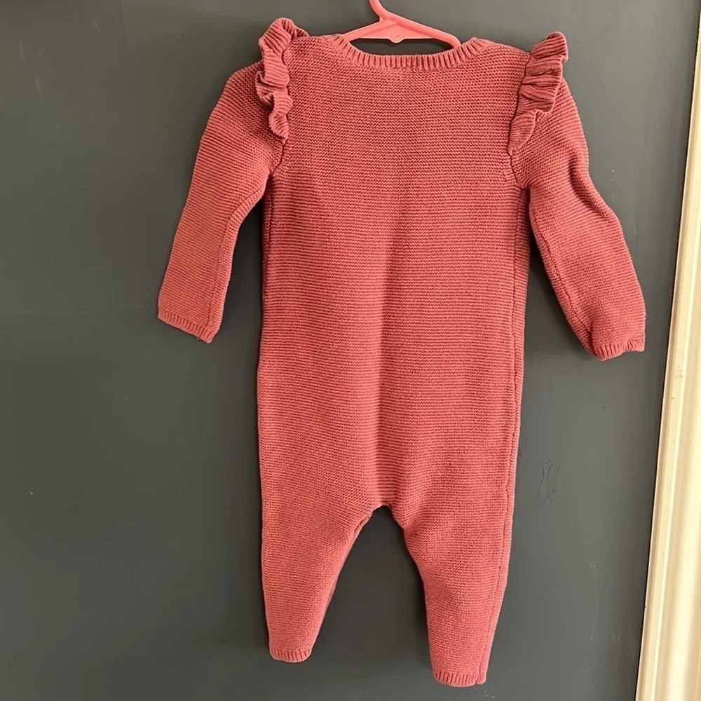 Modern moment and just one for you knitted jumpsuit. 6-12 mo
